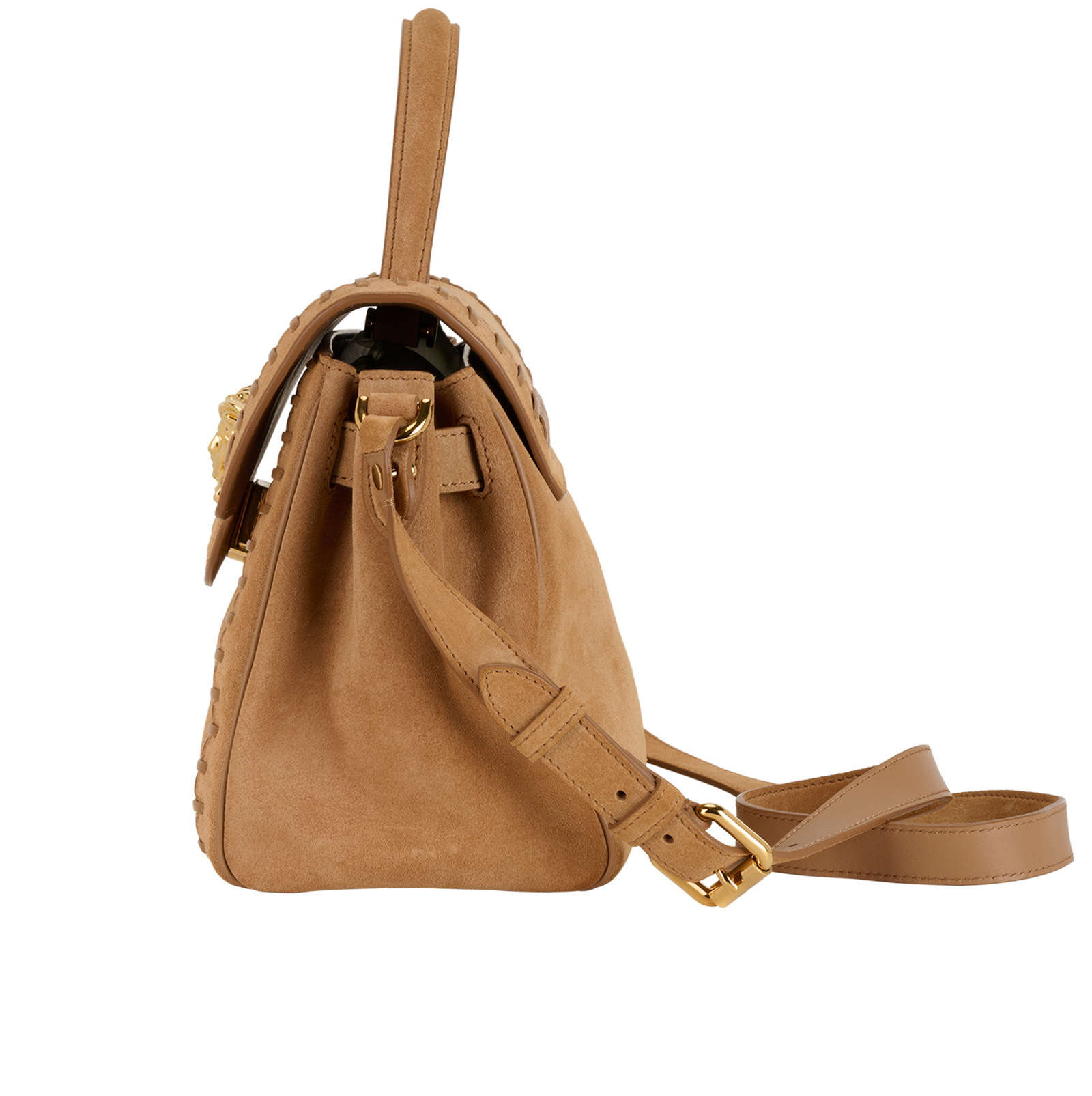 Le Medusa Top Handle, &pound;450, Handbags, Tan, Suede, Bottom view